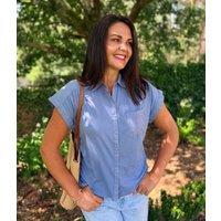 Blue Cap Sleeve Shirt Size 20