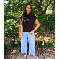 Black Cap Sleeve Shirt Size 14