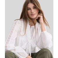 Scalloped Eyelet Bow Blouse Size 10/12