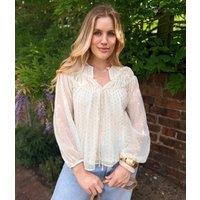 Ivory & Gold Metallic Boho Blouse Size 12/14T