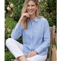 Light Blue Striped Poplin Modern Shirt Size 8