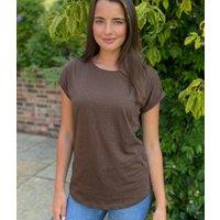 Brown Cotton Cap Sleeve T Shirt Size 24/26