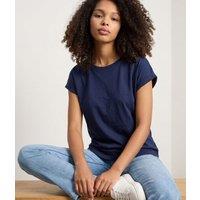Navy Cotton Cap Sleeve T Shirt Size 12/14