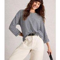 Navy Dolman Stripe Top Size 10