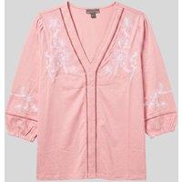 Light Pink Embroidered V Neck Top Size 10/12