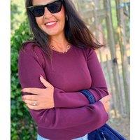 Burgundy Flute Sleeve Ribbed Jumper Size 20/22