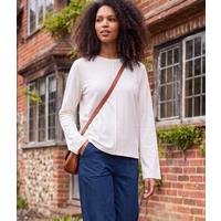 White Seamed Cotton Rich Top Size 24