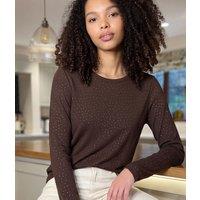 Brown Sparkle Jersey Top Size 6
