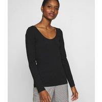Black Scoop Neck Long Sleeve Top Size 12/14