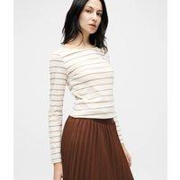 Cream Striped Long Sleeve Top Size 6/8