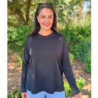 Black Relaxed Organic Cotton Tunic Top Size 8