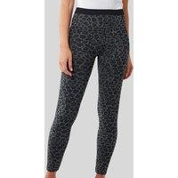 Leopard Jacquard Fleece Lined Leggings Size M 10/12