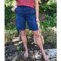 Navy High Waisted Chino Shorts Size 6