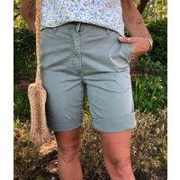 Khaki High Waisted Chino Shorts Size 14