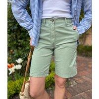 Green High Waisted Chino Shorts Size 18