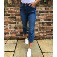 Mid Denim Straight Cropped Jeans Size 26r