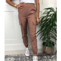 Brown Cuffed Cargo Trousers