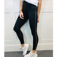 Black Side Stripe High Waisted Leggings Size 18