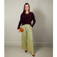 Green Wide Leg Cargo Trousers Size 10L