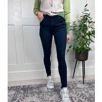 Navy Alex Raw Hem Skinny Jeans Size 8