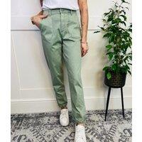 Green Slim Fit Casual Cuffed Trousers Size 10S