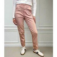 Pink Slim Fit Casual Cuffed Trousers Size 8R