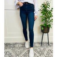 Dark Blue Wash Waist Enhancer Skinny Jeans Size 12L