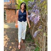 Ivory Tailored Pleat Front Relaxed Trousers Size 20R