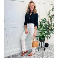 Ecru Slim Leg High Rise Jeans Size 10R
