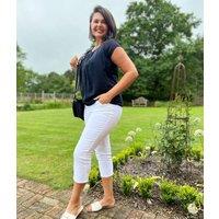 White Sara Crop Jeans Size 14L