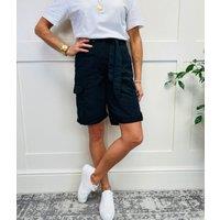 Black Long Cargo Shorts Size 24