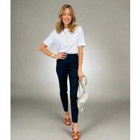 Black Slim Fit Ankle Grazer Trousers Size 24R