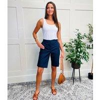 Navy Smart Tailored Shorts Size 24