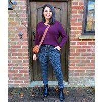 Blue Leopard Print Trousers Size One Size