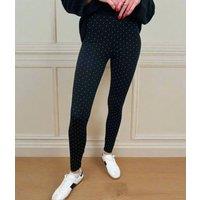 Black Spot Print Leggings Size 18/20