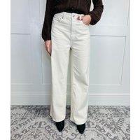 Ecru Denim Wide Leg Jeans Size 8S