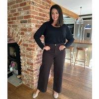 Brown Denim Wide Leg Jeans Size 8L
