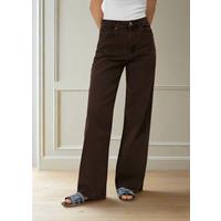 Chocolate Brown Denim Wide Leg Jeans Size 8R