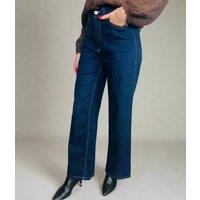 Indigo Denim Wide Leg Jeans Size 8R