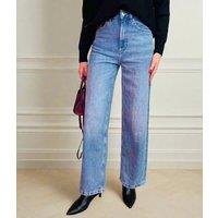 Light Blue Denim Lyocell Blend Wide Leg Jeans Size 16L