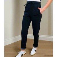 Black Cotton Rich Straight Leg Jogger Trousers Size 20R