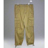 Brown Lyocell Rich Cargo Trousers Size 18R
