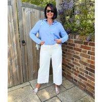 Soft White Wide Leg Cropped Jeans Size 22R