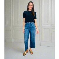 Mid Wash Wide Leg Cropped Jeans Size 20R