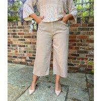 Natural Wide Leg Cropped Jeans Size 14R
