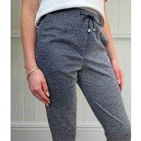 Navy Textured Stretch Trousers Size 6L