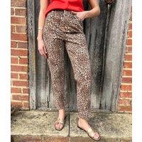 Leopard Print High Rise Straight Leg Jeans Size 20L