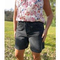 Charcoal High Rise Denim Shorts Size 14