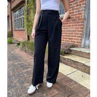 Black Tailored Wide Leg Trousers Size 10R