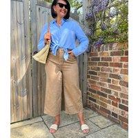 Tan Wide Leg Cropped Jeans Size 24L